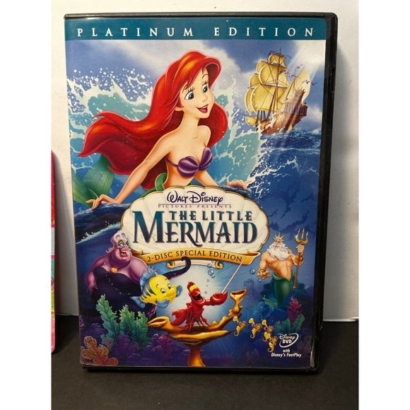 Disney Tinker Bell Figure Bag Clip book purses backpacks & Little Mermaid DVD - Picture 3 of 11